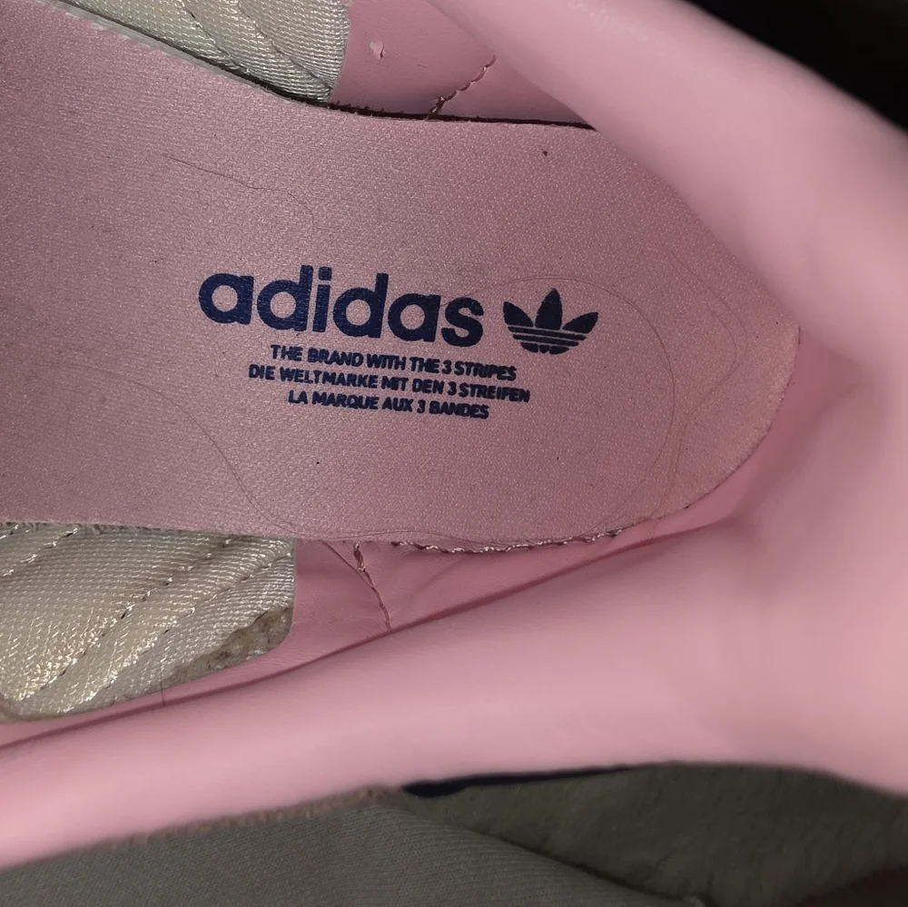 adidas Suede Gazelle Bold in Pink Glow With Blue Stripe Womens 5.5
